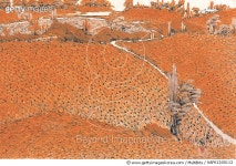 KAFK1200112 | 게티이미지코리아 | 제목 : 고향가는길 (2008년)소재 : 장지,황토,백토,먹작품사이즈 : 95 x 65(㎝) Rights-Managed 이미지