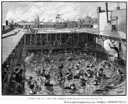 GRANC0017923_H | 게티이미지코리아 | SWIMMING, 1882. /nWomens day at a New York swimming bath. Wood engraving, American.... 