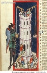 TOWER OF BABEL, 1375. /nNimrod building the Tower of Babel: German ms. illumination, c1375. Rights-Managed 이미지