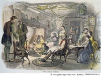 GRANC0042636_H | 게티이미지코리아 | NEW ENGLAND FIRESIDE, 1855. /nWood engraving, 1855. Rights-Managed 이미지