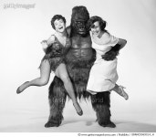 GRANC0069514_H | 게티이미지코리아 | GORILLA AT LARGE, 1954. /nAnne Bancroft (left) in Gorilla at Large, 1954. Rights-Managed... 