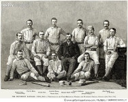 GRANC0216933_H | 게티이미지코리아 | BASEBALL: PROVIDENCE, 1882. /nProvidence baseball team. Wood engraving, 1882. Rights-Managed... 