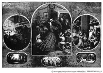 NAST: CHRISTMAS, 1863. /nScenes of Christmas during the Civil War. Engraving by Thomas Nast, 1863. Rights-Managed 이미지