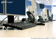 173245399 | 게티이미지코리아 | Desktop PC in Office Interior Royalty-Free 이미지