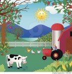 478115835 | 게티이미지코리아 | farm scene with tractor and cow Royalty-Free 이미지