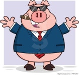 496613617 | 게티이미지코리아 | Rich businessman pig with open arms and background Royalty-Free 이미지