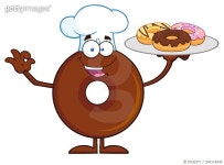 504114646 | 게티이미지코리아 | Chef Chocolate Donut Character Serving Donuts Royalty-Free 이미지