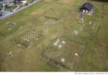 MHXA18007493 | 게티이미지코리아 | 보물 제30호 남원 만복사지 오층석탑, 보물 제31호 남원 만복사지 석좌 항공 Rights-Managed 이미지