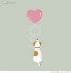 1049876518 | 게티이미지코리아 | Jack Russell Terrier puppy with pink heart shape helium balloon Royalty-Free 이미지