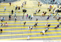 1177628154 | 게티이미지코리아 | Aerial view of rush hour in city crosswalk Royalty-Free 이미지