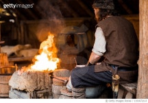 1191672113 | 게티이미지코리아 | An individual viking blacksmith in a viking settlement Royalty-Free 이미지