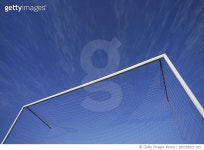 200205921-001 | 게티이미지코리아 | Soccer goal net against blue sky, low angle view Royalty-Free 이미지