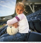a0105-000083a | 게티이미지코리아 | Girl Holding Soccer Ball Royalty-Free 이미지