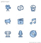 1214760668 | 게티이미지코리아 | Entertainment - Pixel Perfect Blue icons Royalty-Free 이미지