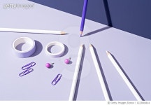 오피스서플라이매화점 | 1223666814 | 게티이미지코리아 | Purple Office Supplies Collection Royalty-Free 이미지