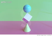 1223756313 | 게티이미지코리아 | Digital picture of geometric volumes in impossible balance stack one on each other. Royalty-Free... 