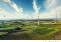 1316576076 | 게티이미지코리아 | Photo of wind turbines at a rural windfarm. Royalty-Free 이미지