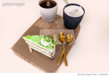 1325440991 | 게티이미지코리아 | Slice Of Mint Cake And Coffee Royalty-Free 이미지