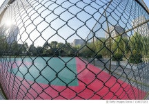 1349372253 | 게티이미지코리아 | Badminton court shot with fisheye lens Royalty-Free 이미지