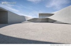 1395716373 | 게티이미지코리아 | Empty square front of abstract concrete architecture Royalty-Free 이미지