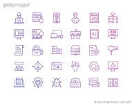 1407118473 | 게티이미지코리아 | Simple Set of Programming... Thin Line Icons. Outline Symbol Collection. Royalty-Free 이미지