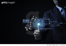㈜앤스시스템 | 1423065292 | 게티이미지코리아 | Businessman fingerprint scan provides security access with biometrics identification Royalty...