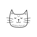 Cat Vector Head Kitten Black Icon Logo Cartoon Character Doodle Illustration Stock Illustration - Illustration of graphic, ball... 