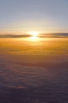 Spectacular View of Sunset or Sunrise Above Clouds from Airplane Window. Top View. Stock Image - Image of background, summer... 