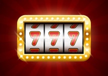 Jackpot. Slot Machine with Three Sevens. Screen Slot Machine in a Golden Frame with Light Bulbs Stock Vector - Illustration of... 