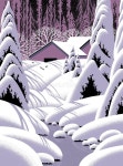 Barn Snow Scene Landscape stock illustration. Illustration of pine - 780052