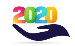 Happy New Year 2020 Card and Colorful Greeting Text Design in Colored on White Background Stock Vector - Illustration of business... 