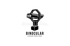 Binoculars Logo Design Template in Black and White Colors Stock Vector - Illustration of poster, black: 279752316