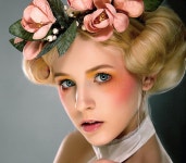 Victorian Style - Beauty Girl Gracefully Posing Stock Photo - Image of cute, fashionable: 23882630