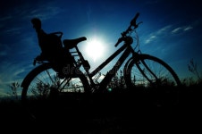 Silhouette of a bicycle stock image. Image of night, cycle - 42254195