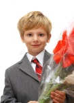 The Boy With A Bouquet Royalty Free Stock Photography - Image: 1275957 The boy with a bouquet
