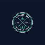 Outdoor camp logo stock vector. Illustration of lineart - 141833136