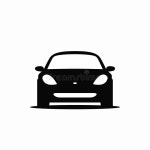 Car Silhouette Icon. Front View Stock Vector - Illustration of drawing, automobile: 315577382