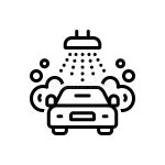 Black Line Icon for Car Wash, Car and Cleaning Stock Vector - Illustration of grooming, icon: 362625543