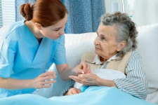 Care Worker Helping Elderly Man with Stick in Hospice Stock Photo - Image of home, nurse: 171594844 Care Worker Helping Elderly... 