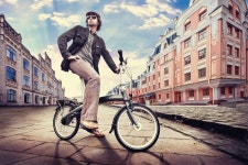 Man Posing with Retro Bicycle in the Park Stock Photo - Image of antique, bike: 41453948 Man Posing With Retro Bicycle In The... 