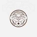 Hipster Vintage Retro Muscular Bull Longhorn Sport Gym Fitness Logo Design Vector Stock Vector - Illustration of angus, retro... 