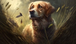 Dog on the Hunt. Selective Focus. Generative AI, Stock Illustration - Illustration of pedigree, autumn: 305393879