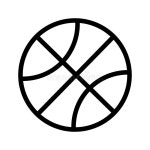 Icon Line Dribbble Basketball Vector Stock Vector - Illustration of design, dribble: 206607548
