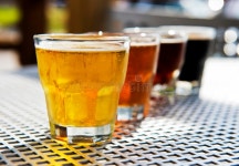 Beer Flight in Tulip Glasses at Microbrewery Stock Photo... 100369156 Beer Flight In Tulip Glasses At Microbrewery Stock Photo... 