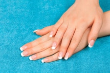 French Nail Art in Blue and Green Color Stock Image - Image of nail, ethnicity: 63198825 French Nail Art In Blue And Green Color... 