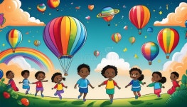 World Children S Day with Copy Space for Text Stock Illustration - Illustration of little, happiness: 338454311