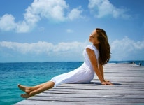 Woman in White Sportswear Doing Yoga on a Wooden Pier. Sea and Stock Image - Image of meditating, like: 103067003 Woman In White... 