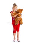 Girl with teddy-bear stock photo. Image of people, isolated - 10616844