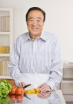 Senior Man Eating Healthy Diet Stock Photo - Image of cuttin...