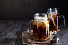 Iced coffee in mason jars stock image. Image of cappuccino - 135798555